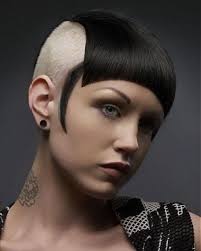 Avant Garde Half Shaved Style With Bangs Straight Blonde Hair Hair Color For Black Hair Short Hair Styles