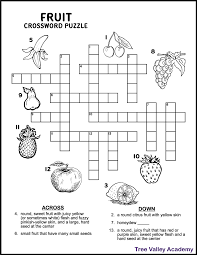 Crossword puzzles can be fun, challenging and educational. Fruit Crossword Puzzle For Kids Tree Valley Academy
