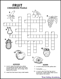 Play the free online crossword puzzle from the atlantic, created by puzzle constructor, caleb madison. Fruit Crossword Puzzle For Kids Tree Valley Academy