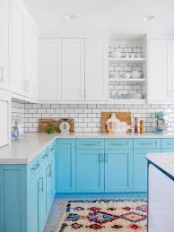 Nothing feels as tranquil as a sunny day under a clear blue sky or gazing out at a shimmering blue ocean. 10 Blue Tiful Kitchen Cabinet Color Ideas Hgtv