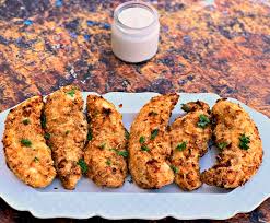 A combination of five ingredients: Easy Air Fryer Parmesan Breaded Fried Chicken Tenders Strips Video