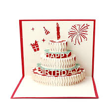 Birthday cakes are often layer cakes with frosting served with small lit candles on top representing the celebrant's age. Birthday Cake 3d Popup Greeting Card Birthday Card Christmas Card Party Card 09 Contemporary Manufacture Toys Hobbies