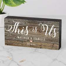 Rustic This Is Us Wedding Wooden Box Sign Zazzle Com Wood Signs Wedding Gift Wedding Gift Signs Wedding Signs Diy