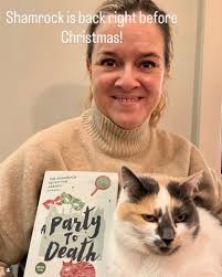 How do you picture Shamrock? Meet Chispa, the cat living next door when I  began writing The Shamrock Detective Agency series, who inspired the  story's calico character! Chispa allows Teresa (also pictured)