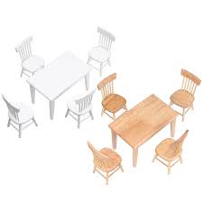 Beautiful furniture kit that will add a fun touch to your dream dollhouse. 1 12 Miniature Dollhouse Dining Table Chair Mini Wooden High Table Chair Doll House Furniture Pretend Play Toys Accessories Desktop Decorations Sale Banggood Com