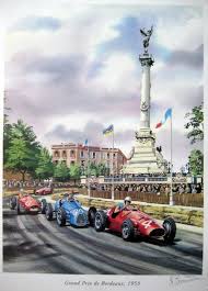 .1 fangio + ferrari d50 short nose gp england #1 fangio + ferrari d50 short nose gp italy #26 collins/fangio + showcase + fangio figurine limited edition. Grand Prix De Bordeaux 1953 Ascari Fangio Ferrari Gordini Benjamin Freudenthal Racehistory Art