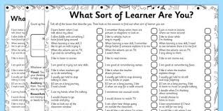 New What Sort Of Learner Are You Vak Questionnaire Learners Learning Styles Questionnaire Learning Styles