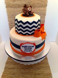 Rocking Horse Cake With Chevron In Blue And Orange Rocking Horse Cake Blue Orange Theme Ca Orange Baby Shower Blue Baby Shower Cake Rustic Baby Shower Cake