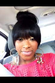 Bun And Bangs Hair Styles Bun Hairstyles Hair Inspiration