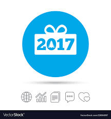 happy new year 2017 sign icon christmas gift