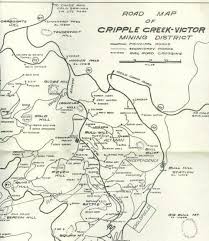 Cripple Creek Victor Teller Cty Colorado Gold Mine 1940s Map Welch Antique Shop Gold Mining Colorado Rock Hounding