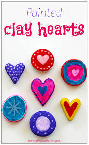 Gather fallen tree branches around your home for this diy. Painted Clay Hearts Valentine Craft Gift Of Curiosity