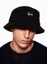 Kinfolk Stussy Sherpa Fleece Bucket Hat Bucket Hat Black Hats Stussy