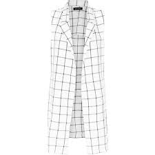 Black And White Checkered Jacket Womens White Check Sleeveless Coat Sleeveless Coat Sleeveless Blazer Checkered Coat