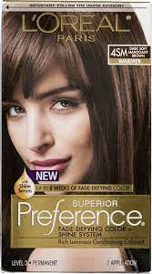 L Oreal Paris Superior Preference Fade Defying Color Shine System 4sm Dark Soft Mahogany Brown Warm Hair Color Mahogany Hair Color Hair Colour For Green Eyes