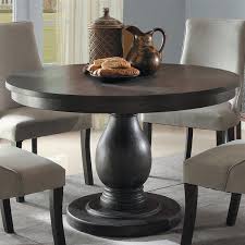Handcrafted, our wood tables for kitchen, living and dining room are famous for their heirloom quality. Hometrend Dandelion Distressed Taupe Wood Round Dining Table 2466 48 Rona
