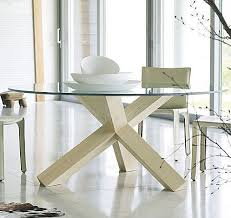 Sicotas round glass dining table set & chairs for 4 person. 55 Glass Top Dining Tables With Original Bases Digsdigs