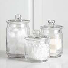 A place for people who love to be inspired by designer ikea of sweden materials & care main parts: Bath Salts Q Tips Makeup Sponges Gonioa Set Of 3 Clear Glass Apothecary Jars Premium Quality Bathroom Vanity Organizer Apothecary Jars Canister Set For Cotton Swabs Home Kitchen Com Storage Organization