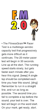 .™ pacer test is a multistage aerobic capacity test that progressively gets more difficult as it the 20 meter pacer test will begin in 30 seconds. Fim 20 The Fitnessgram Pacer Test Is A Multistage Aerobic Capacity Test That Progressively Gets More Difficult As It Continues The 20 Meter Pacer Test Will Begin In 30 Seconds Line Up