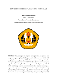 Hari ini baru saja mendapatkan kiriman video tentang bahayanya memulai bisnis dengan bermodalkan hutang. Doc Utang Luar Negeri Di Pandang Dari Sudut Islam Muhammad Robbani Academia Edu