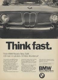 1971 Bmw Bavaria Car Ad Think Fast Vintage Advertisement Print Automobile Photo Garage Wall Art Decor Gift For Him Bmw Vintage Car Ads Bmw