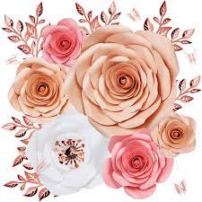 Large artificial flowers for wall. Buy Paper Flowers Decorations For Wall Large 3d Artificial Fake Flower Wall Decor Baby Girl Boy Nursery Room Bridal Shower Wedding Centerpiece Party Backdrop Online In Turkey B08hd2sv8c