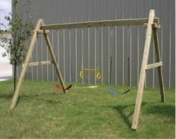 Make A Frame Swing Set How To Build Wood Framed Swing Sets Swing Set Diy Backyard Swing Sets Swing Set Plans