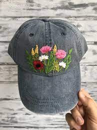 Hand Embroidered Hat Mother S Day Gift Birthday Gifts Etsy Embroidered Hats Birthday Gifts For Sister Hand Embroidered