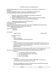 Monophony one or more voices or instruments perform a single melody. Detailed Lesson Plan In Music I Lesson Plan Elements Of Music