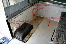 May 14, 2021 · below we've compiled our top tips for remodeling a travel trailer or motorhome, as well as some of the very best travel trailer remodel photos on the internet. Pop Up Camper Remodel Demolition Flooring The Pop Up Princess