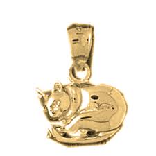 Designed to hold a tiny clip of hair or a portion of cremains. 14k Or 18k Gold Cat Pendant Az1944dz