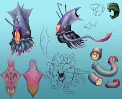 Artstation Hungry Shark World Giant Squid Boss Johanna Cranston Shark Art Sea Creatures Art Shark