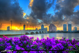 Just as the name states, palm beach which is our address, waterfront, because its all about the water and suites, as all of our accommodation go beyond a mere hotel room where all of our spacious apartments are fully equipped with all of the comforts of. West Palm Beach City Sunset Florida Purple Flowers Hdr Photography By Captain Kimo