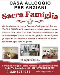 La capacità ricettiva, della casa alloggio per anziani è di n° 22 posti. Comunita Anziani Sacra Famiglia Home Facebook