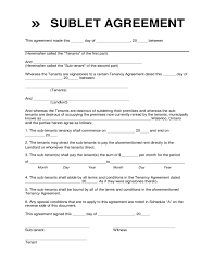 Full name and contact address of both the landlord and tenant. Sublet Agreement Template Sublet Agreement Template Sublease Agreement Form Sublet Contract Template Wit Rental Agreement Templates Agreement Contract Template