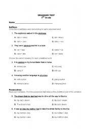 Understanding the basics of english, grammar and use of alphabets are the major areas of concern for class 3 english subject. English Worksheets 3rd Grade Grammar Test
