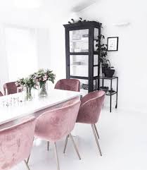 Pink Velvet Dining Chairs House Interior Dining Room Design Dining Room Decor