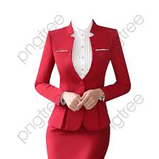 Red Low Collar Professional Women Suit Skirt Suit Png Clipart Wanita Jas Pria Pengeditan Foto