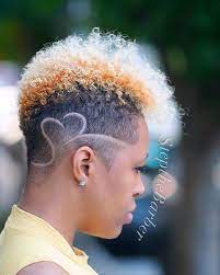 Scroll through this gallery for easy, edgy and versatile mohawk hairstyles for black women: Mohawk Hairstyle Short Natural Hairstyles With Color Shaved Hair Designs Tapered Natural Hair Natural Hair Styles