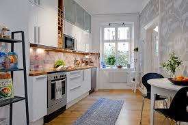 glossy apartment kitchen cabinet with