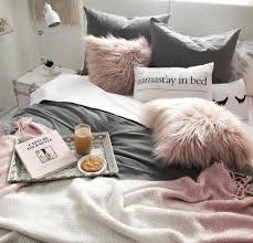 Dormify Dorm Room Inspo Love The Dusty Pink And Charcoal Gray That Bed Tray Is A Must Have And I Know What Throw Pink Dorm Rooms Pink Dorm Dorm Room Decor