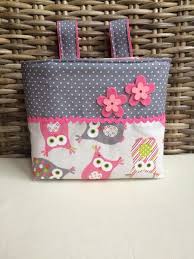 Lenkertasche Eule Pink Grau Von Creative Happiness Auf Dawanda Com Lenkertasche Nahen Lenkertasche Basteln Mit Kindern