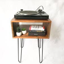 Handmade Record Player Table Turntable Stand Vinyl Storage Etsy Record Player Stand Turntable Furniture Record Player Table