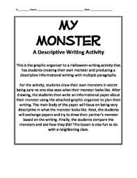 My Monster A Halloween Descriptive Writing Activity Descriptive Writing Writing Activities Descriptive Writing Activities