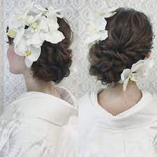 r y k vanilla emuさんはinstagramを利用しています 結婚式の前撮り 和装ロケーション撮影のお客様 白無垢 洋髪 少しゆるめの左寄せアップ 胡蝶蘭を沢山付けた人気スタイル ヘア ヘアメイク ヘアアレンジ 結婚式 結婚式ヘア スタジ 前撮り 髪型 ヘアセット