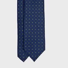 5 wide x 2 tall. Navy Blue With Small Flowers Pattern Silk Tie Discover Barroco