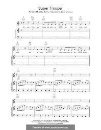Super Trouper Abba By B Andersson B Ulvaeus Abba Lyrics Lyrics And Chords Sheet Music