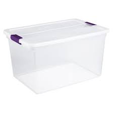 Sterilite 66qt Clearview Latch Box Clear With Purple Latches Sterilite Storage Boxes Storage Bins
