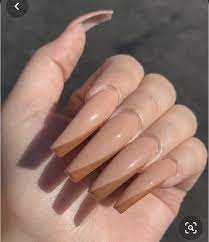 Pin By Christina Salazar On Coffin Nails Long Beige Nails Brown Acrylic Nails Best Acrylic Nails