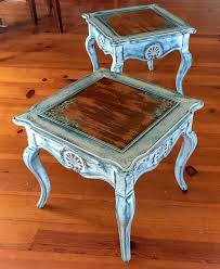 French Country End Table Shabby Chic Table In Distressed White Shabby Chic Furniture Diy Shabby Chic Table Shabby Chic Furniture